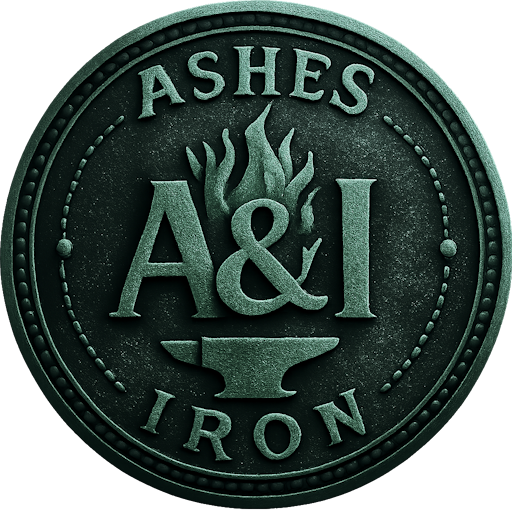Ash & Iron saga logo – historical fiction book series by Plantin, Defoe & Franklin Publishing