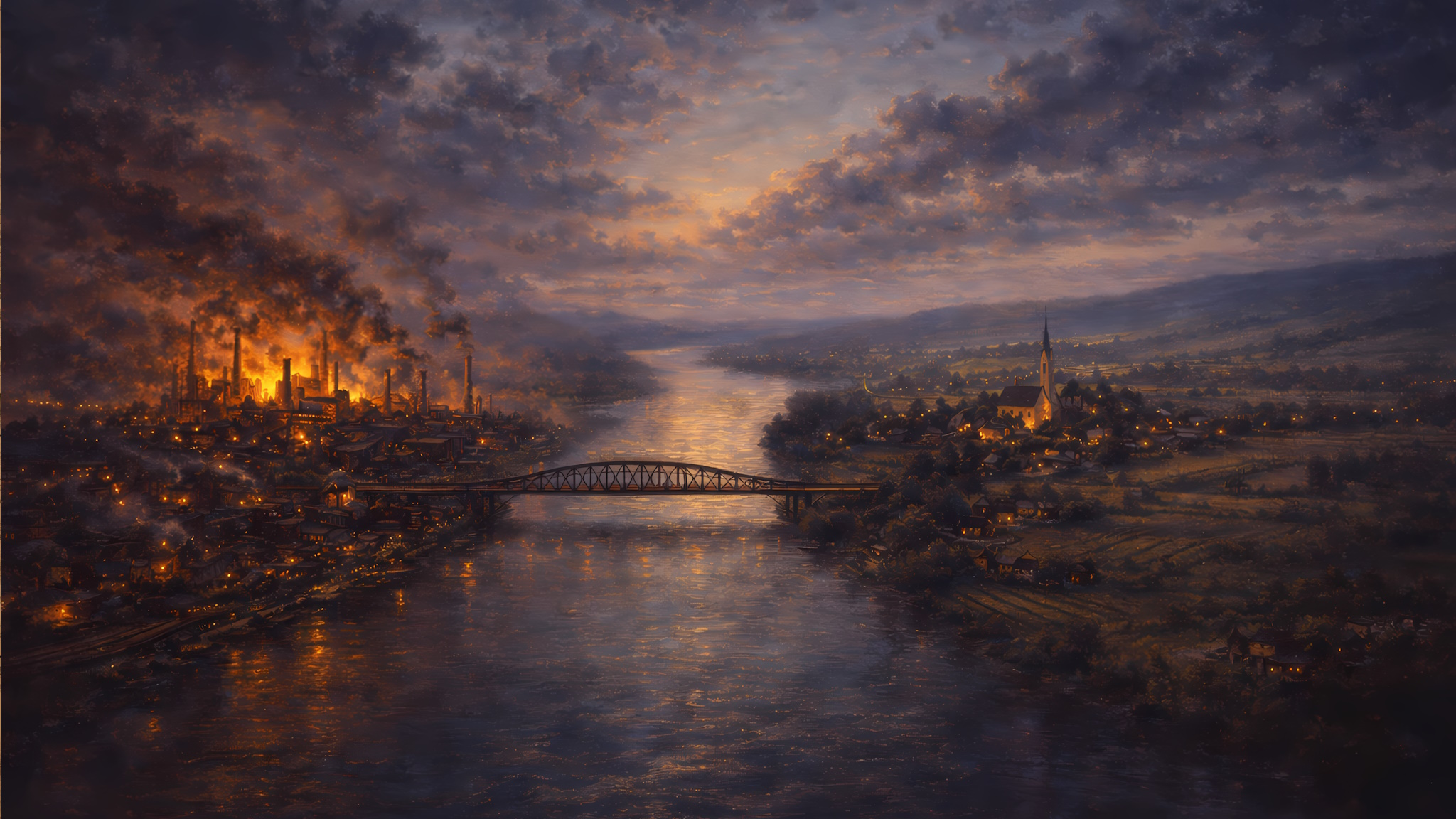Ironmouth's furnace glow could always be seen from accross the bridge in Saint Brigid